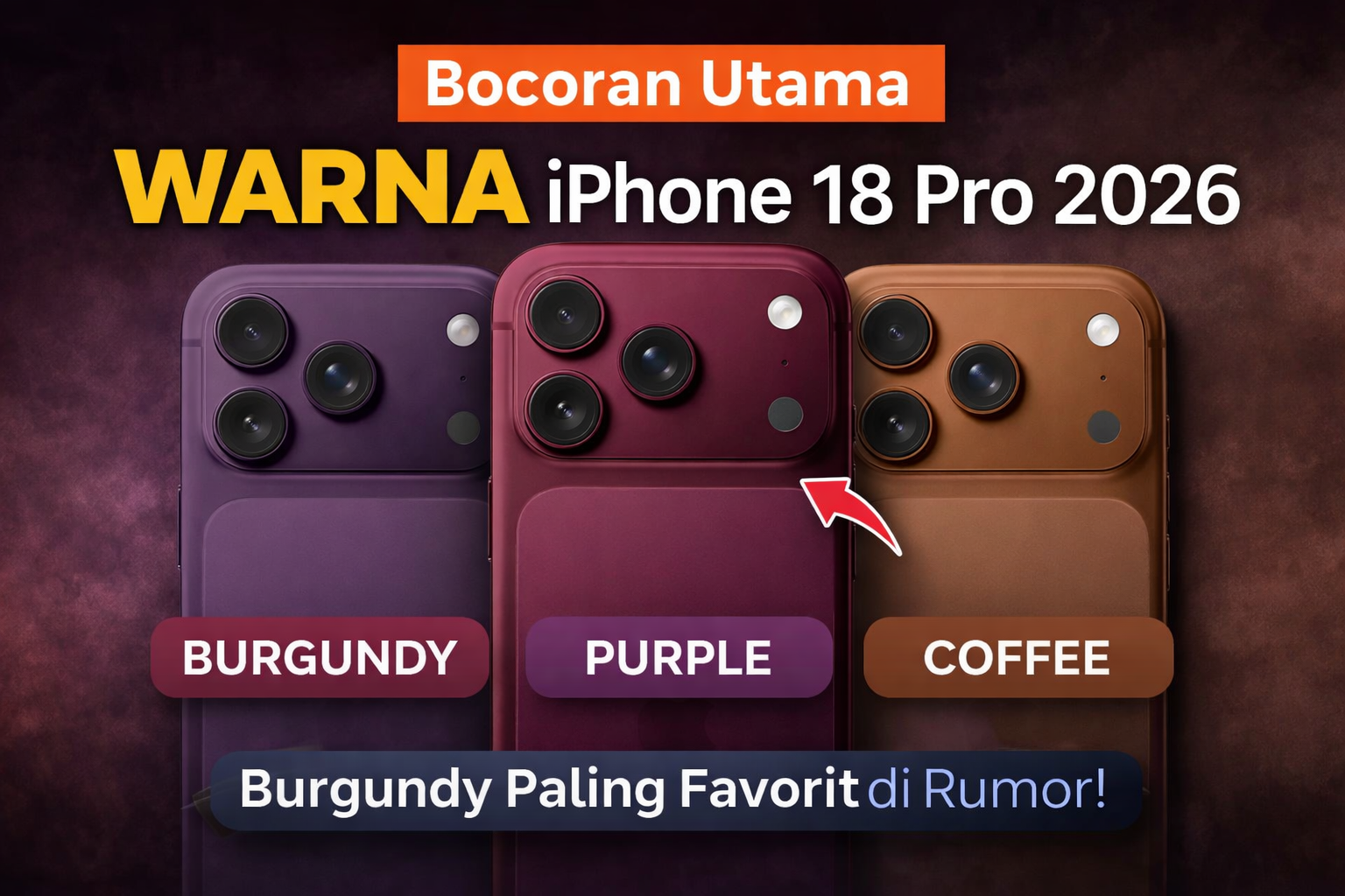 Warna iPhone 18 Pro: Rumor Burgundy dan Purple Terbaru