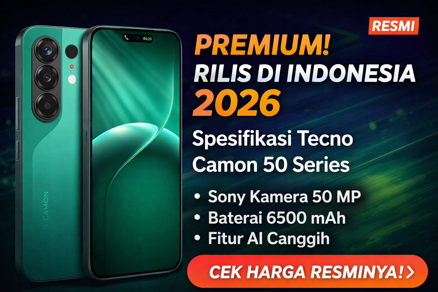 Spesifikasi Tecno Camon 50 Series Indonesia Resmi 2026