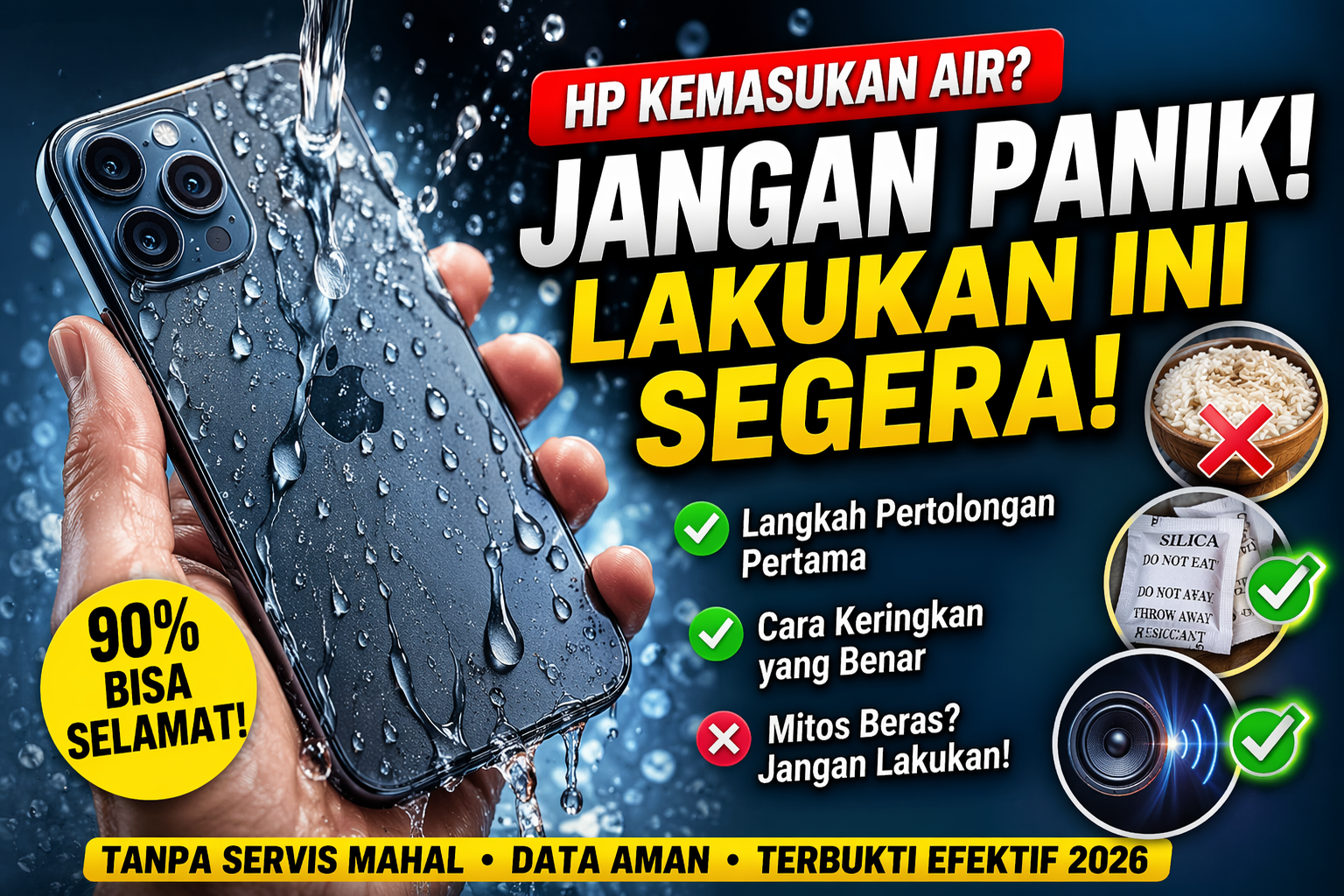 Jangan Panik! Ini Cara mengatasi HP kemasukan air