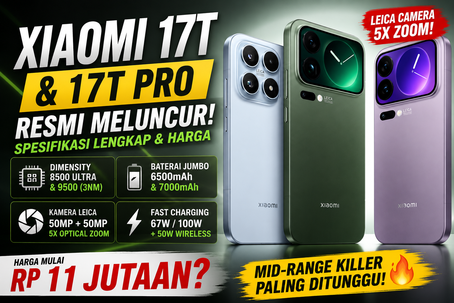 Bocoran Lengkap Xiaomi 17T & 17T Pro: Spesifikasi, Harga, dan Tanggal Rilis