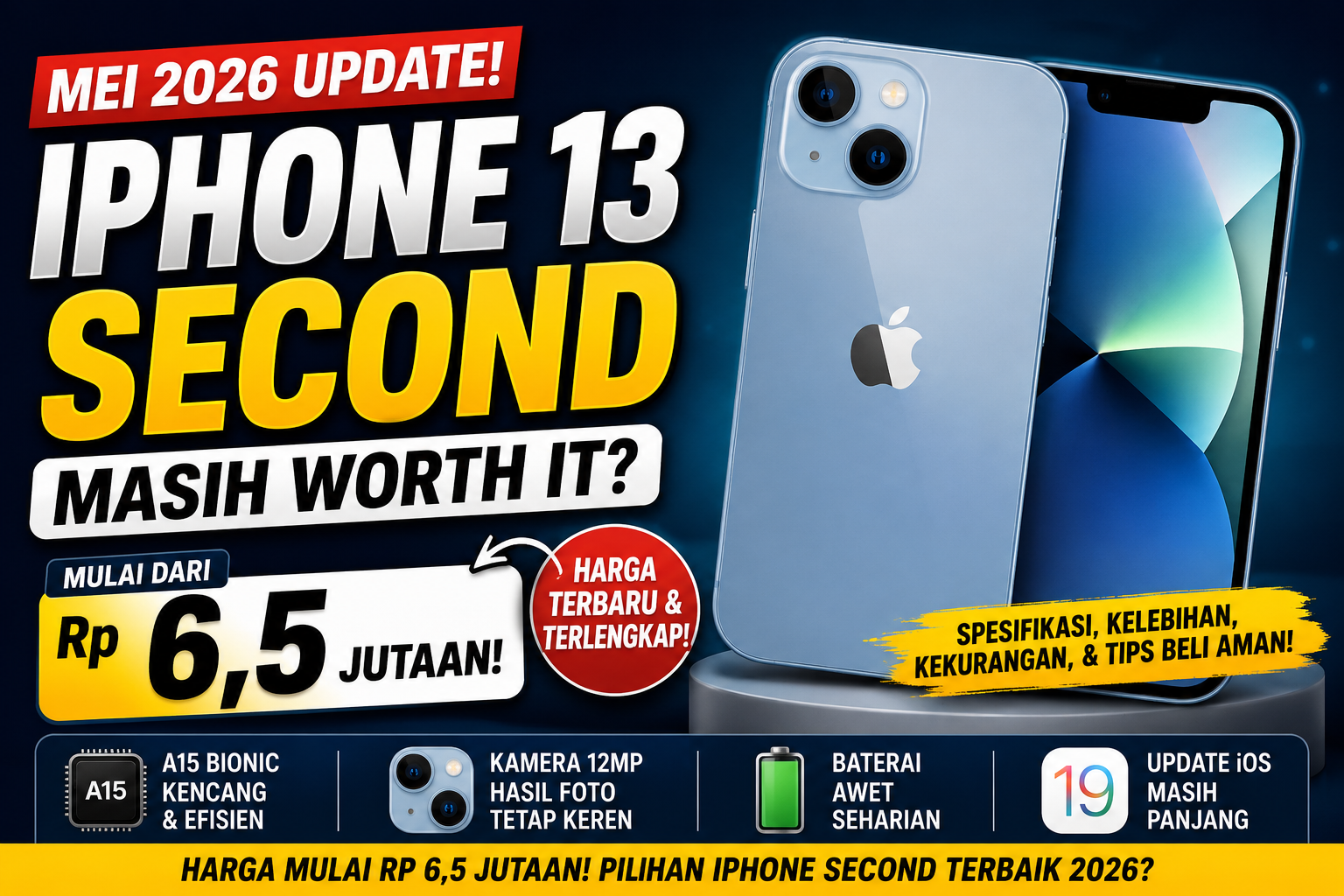 Harga iPhone 13 second terbaru 2026. Apakah masih worth it?