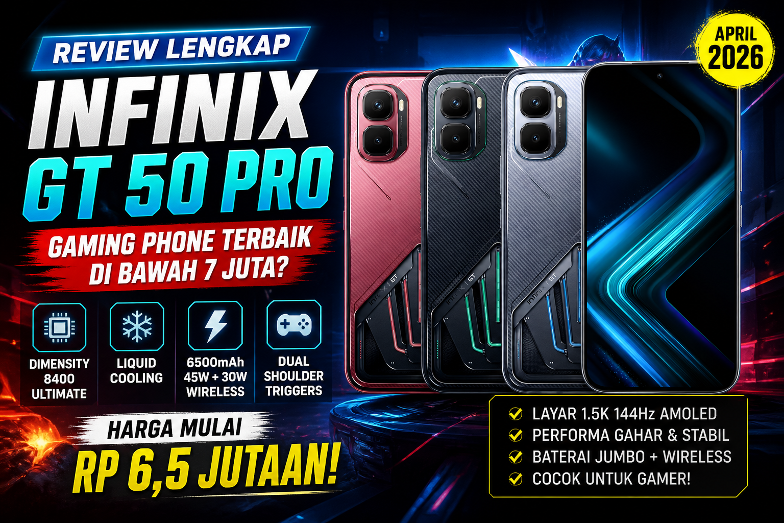 Infinix GT 50 Pro Review: Gaming Terbaik di Bawah 7 Juta?