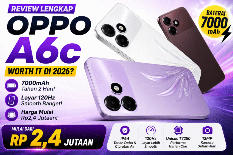 Review OPPO A6c: Baterai 7000mAh Monster di Kelas Rp2 Jutaan