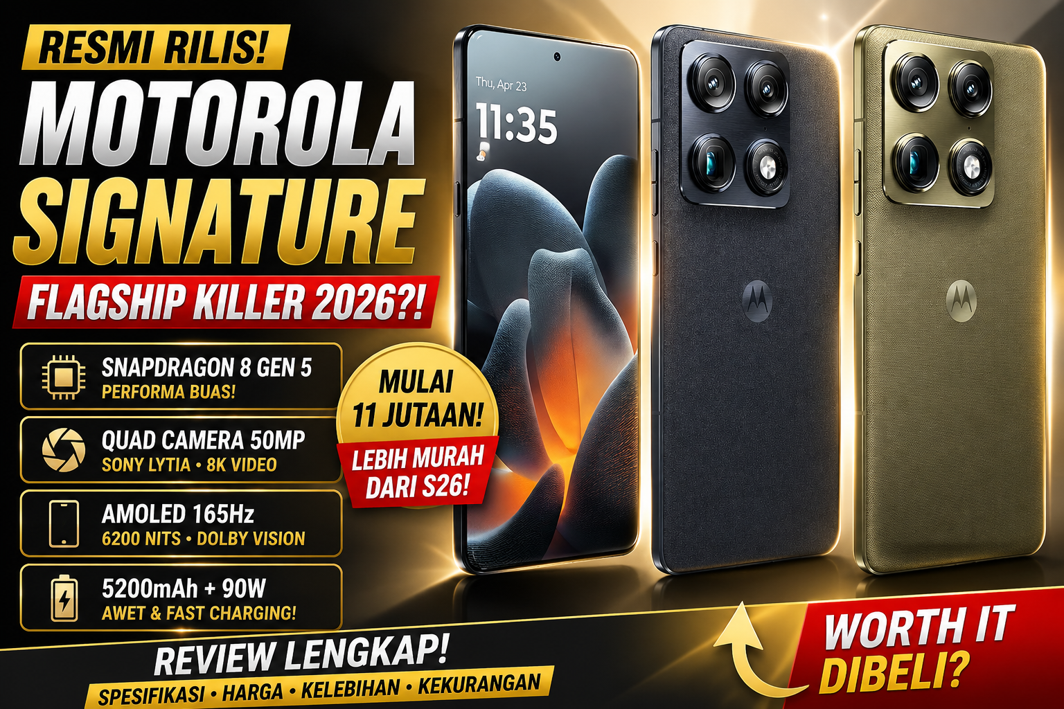 Motorola Signature Harga & Spesifikasi Lengkap 2026 – Worth It?