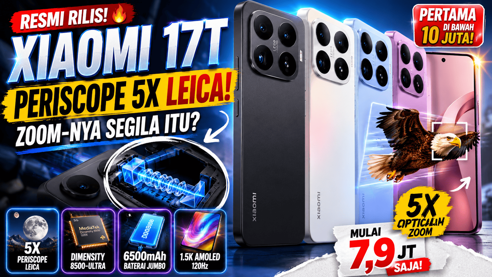 Xiaomi 17T Hadirkan Periscope 5x Leica Pertama di Kelasnya, Zoomnya Gila!