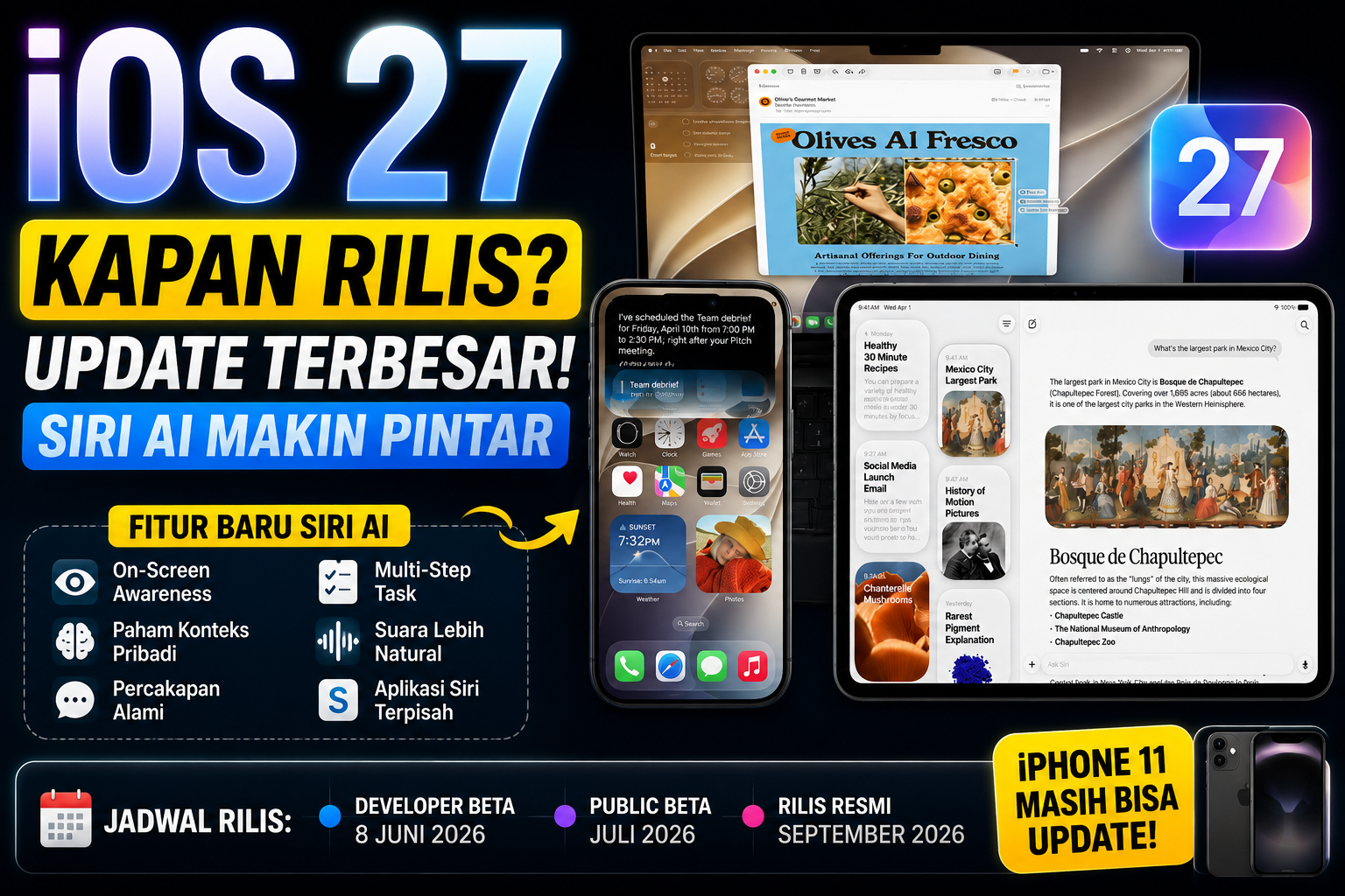iOS 27 Kapan Rilis? Ini Jadwal Update dan Fitur Siri AI Terbaru